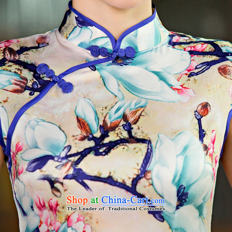 Yuan of Kwai says the new cheongsam dress 2015 improved retro cheongsam decorated in stamp nation summer wind female Chinese Dress Suit M yuan of QD245 YUAN SU shopping on the Internet has been pressed.)