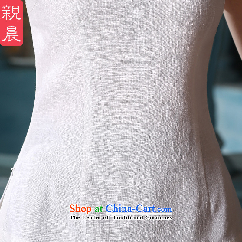 In the long cotton linen dresses female qipao shirt pro-am new summer and fall inside the seven-day retro improved sleeved shirt + card which skirts XL, pro-am , , , shopping on the Internet