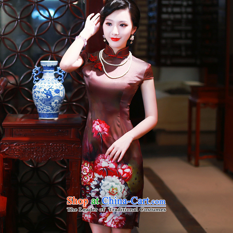After a new summer 2015 wind Silk Cheongsam improved heavyweight herbs extract routine Sau San qipao 4318 4318 S, after the wind has been pressed suit shopping on the Internet