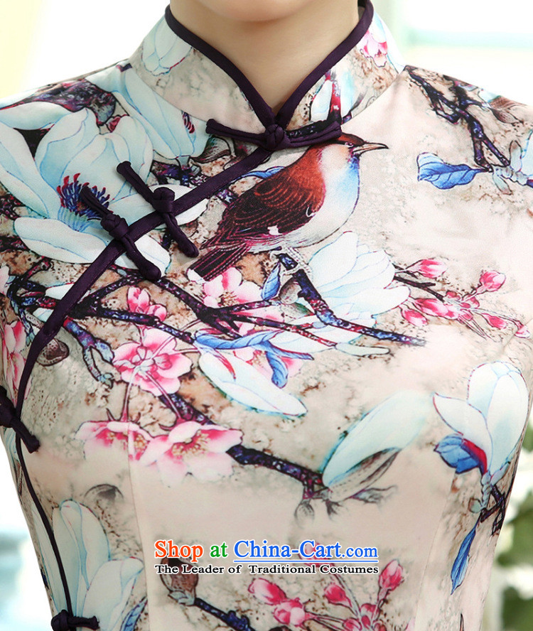 It new president long qipao daily retro Chinese improved Silk Dresses Tulip Sau San long qipao figure color L picture, prices, brand platters! The elections are supplied in the national character of distribution, so action, buy now enjoy more preferential! As soon as possible.