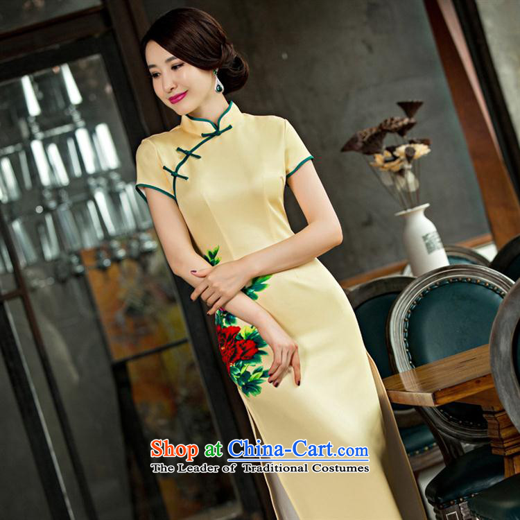 2015 new summer short-sleeved long antique dresses silk skirt fashion clothing as figure S qipao picture, prices, brand platters! The elections are supplied in the national character of distribution, so action, buy now enjoy more preferential! As soon as possible.