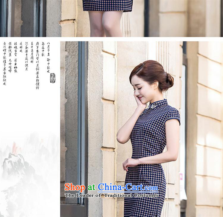 2015 Summer new stylish instead of pure cotton qipao Ms. latticed daily cheongsam dress retro college of Korea wind figure L picture, prices, brand platters! The elections are supplied in the national character of distribution, so action, buy now enjoy more preferential! As soon as possible.