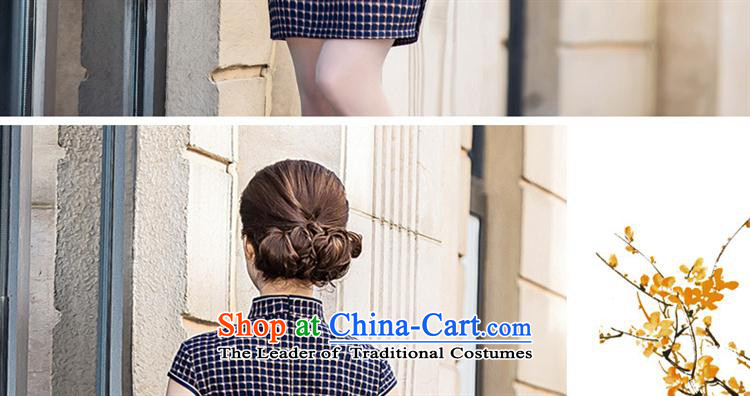 2015 Summer new stylish instead of pure cotton qipao Ms. latticed daily cheongsam dress retro college of Korea wind figure L picture, prices, brand platters! The elections are supplied in the national character of distribution, so action, buy now enjoy more preferential! As soon as possible.