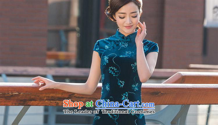 2015 Summer new embroidery cheongsam dress qipao velvet retro-Day Banquet cheongsam dress figure S picture, prices, brand platters! The elections are supplied in the national character of distribution, so action, buy now enjoy more preferential! As soon as possible.