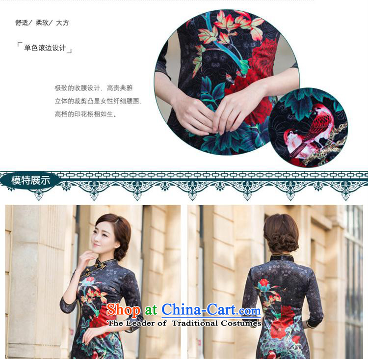2015 new scouring pads and the relatively short time of day-to-day qipao middle-aged moms retro cheongsam dress elegant figure L picture, prices, brand platters! The elections are supplied in the national character of distribution, so action, buy now enjoy more preferential! As soon as possible.
