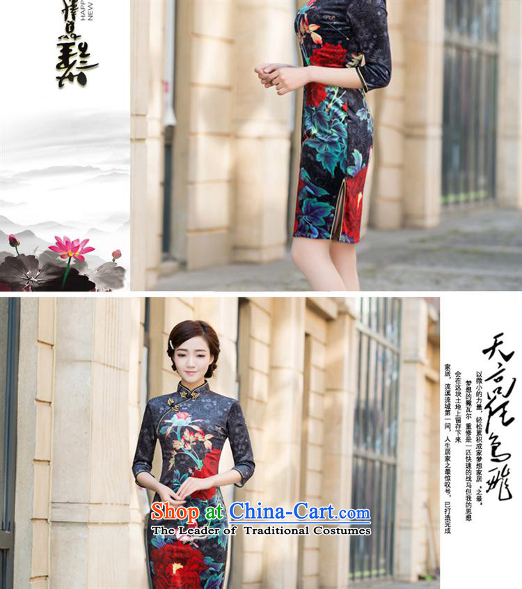 2015 new scouring pads and the relatively short time of day-to-day qipao middle-aged moms retro cheongsam dress elegant figure L picture, prices, brand platters! The elections are supplied in the national character of distribution, so action, buy now enjoy more preferential! As soon as possible.