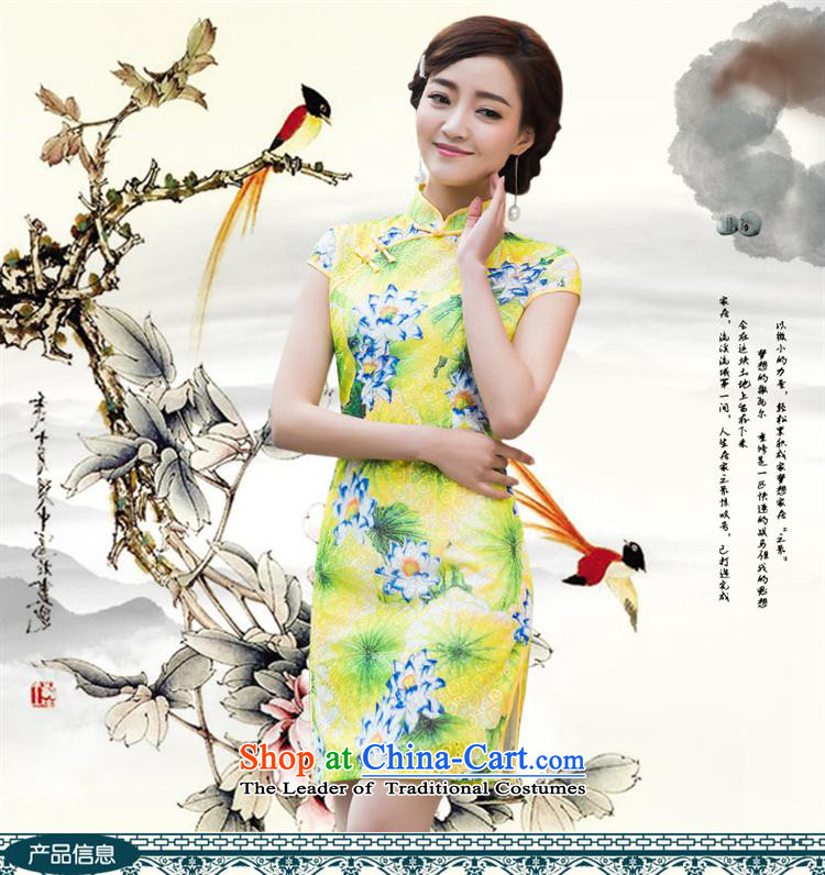 2015 Summer Chinese Antique style qipao dresses gentlewoman temperament is pressed to silk short daily, qipao figure L photo skirts, prices, brand platters! The elections are supplied in the national character of distribution, so action, buy now enjoy more preferential! As soon as possible.