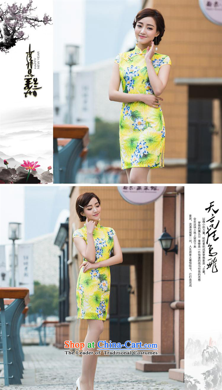 2015 Summer Chinese Antique style qipao dresses gentlewoman temperament is pressed to silk short daily, qipao figure L photo skirts, prices, brand platters! The elections are supplied in the national character of distribution, so action, buy now enjoy more preferential! As soon as possible.
