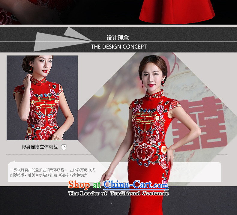 Hillo (XILUOSHA) Elizabeth bride、Qipao Length of 2015 New cheongsam dress suit Chinese winter clothing bows crowsfoot Sau San cheongsam dress red S picture, prices, brand platters! The elections are supplied in the national character of distribution, so action, buy now enjoy more preferential! As soon as possible.