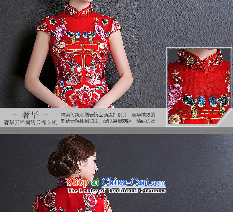 Hillo (XILUOSHA) Elizabeth bride、Qipao Length of 2015 New cheongsam dress suit Chinese winter clothing bows crowsfoot Sau San cheongsam dress red S picture, prices, brand platters! The elections are supplied in the national character of distribution, so action, buy now enjoy more preferential! As soon as possible.