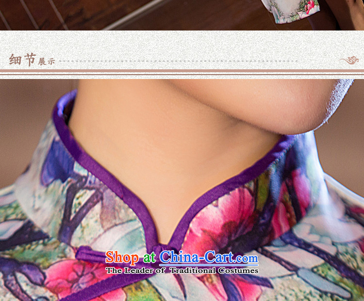 Mr Yuen Ching lateral transfer of 2015 New cheongsam dress in summer long improved cheongsam dress cheongsam dress QD220 temperament suit XL Photo, prices, brand platters! The elections are supplied in the national character of distribution, so action, buy now enjoy more preferential! As soon as possible.