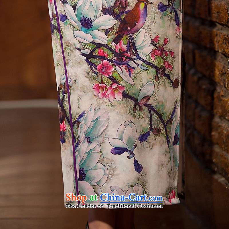 Mr Yuen Ching lateral transfer of 2015 New cheongsam dress in summer long improved cheongsam dress cheongsam dress QD220 temperament suit XL, YUAN YUAN (SU) , , , shopping on the Internet