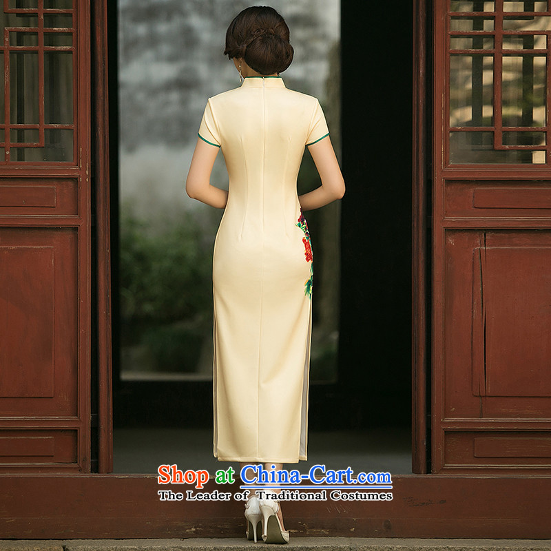 The pity of new 歆 summer daily improved、Qipao Length qipao Sau San modal stamp cheongsam dress of ethnic women ZA014 M Ink 歆 MOXIN (shopping on the Internet has been pressed.)
