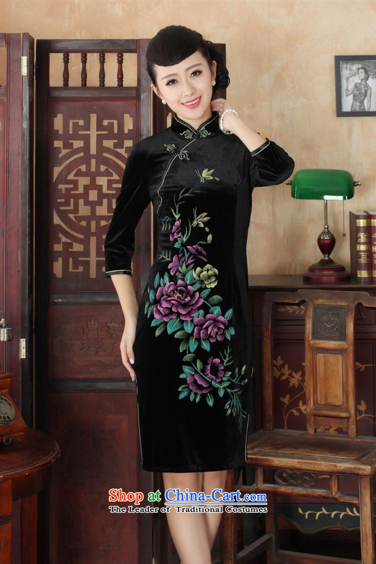 Tang dynasty new qipao hand-painted superior Stretch Wool qipao seven really cuff wine red XXXL picture, prices, brand platters! The elections are supplied in the national character of distribution, so action, buy now enjoy more preferential! As soon as possible.