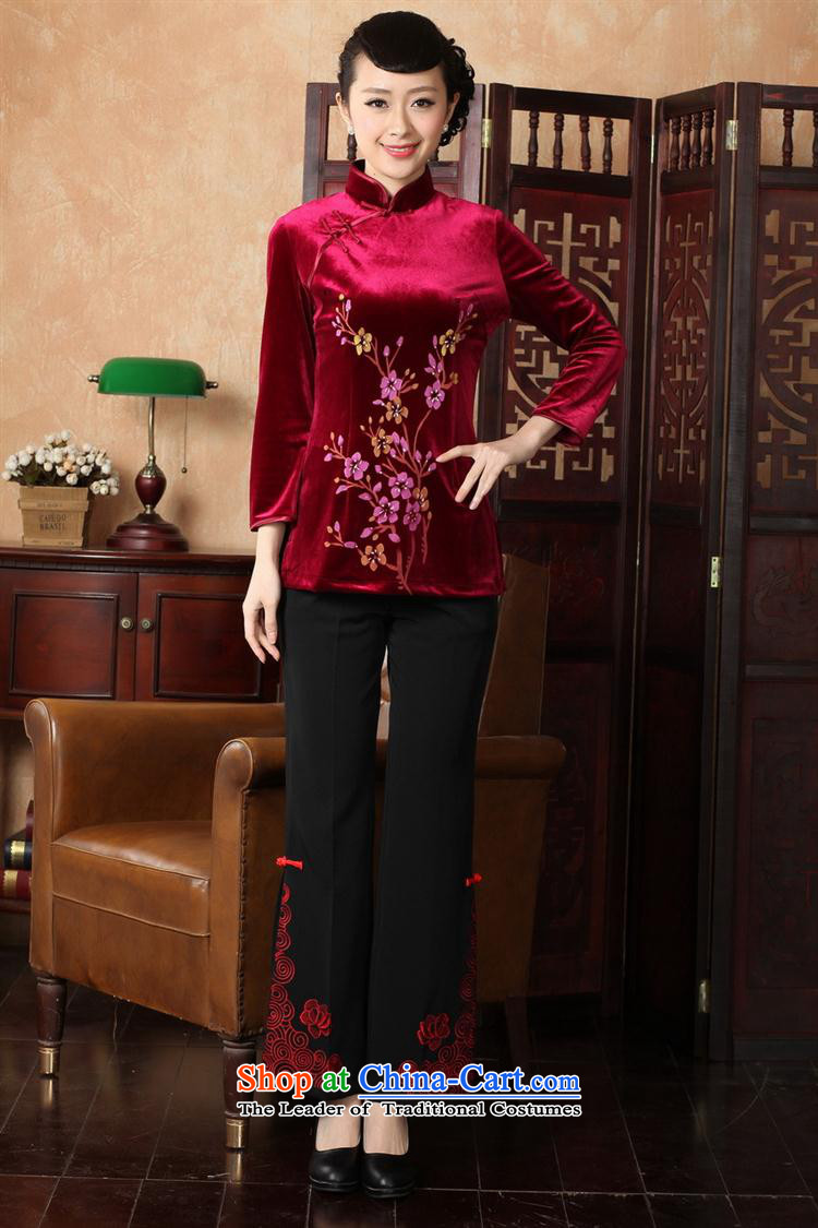 Ms. Tang Dynasty Chinese clothing ethnic women 9 cuff scouring pads qipao shirt 353 wine red XXL picture, prices, brand platters! The elections are supplied in the national character of distribution, so action, buy now enjoy more preferential! As soon as possible.