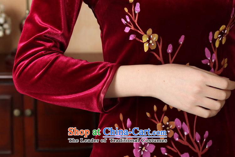 Ms. Tang Dynasty Chinese clothing ethnic women 9 cuff scouring pads qipao shirt 353 wine red XXL picture, prices, brand platters! The elections are supplied in the national character of distribution, so action, buy now enjoy more preferential! As soon as possible.