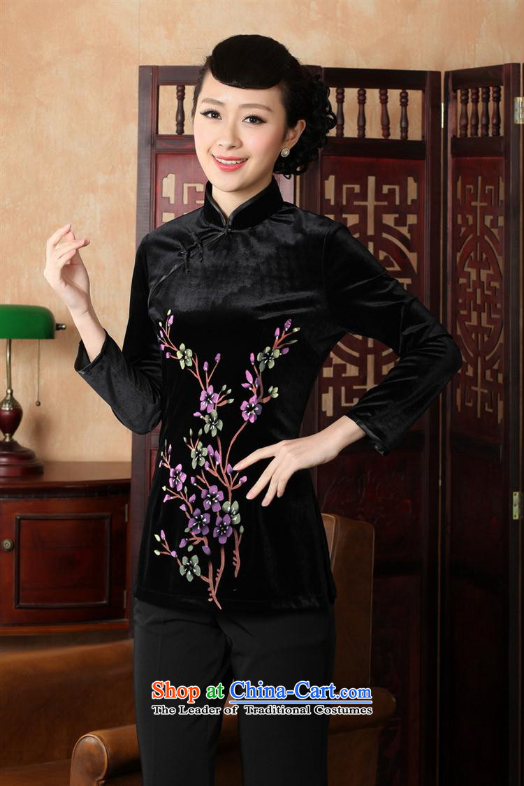 Ms. Tang Dynasty Chinese clothing ethnic women 9 cuff scouring pads qipao shirt 920 Black M picture, prices, brand platters! The elections are supplied in the national character of distribution, so action, buy now enjoy more preferential! As soon as possible.