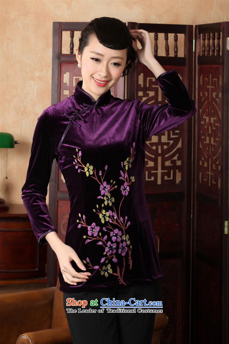 Ms. Tang Dynasty Chinese clothing ethnic women 9 cuff scouring pads qipao shirt XXXL violet 308 pictures, prices, brand platters! The elections are supplied in the national character of distribution, so action, buy now enjoy more preferential! As soon as possible.