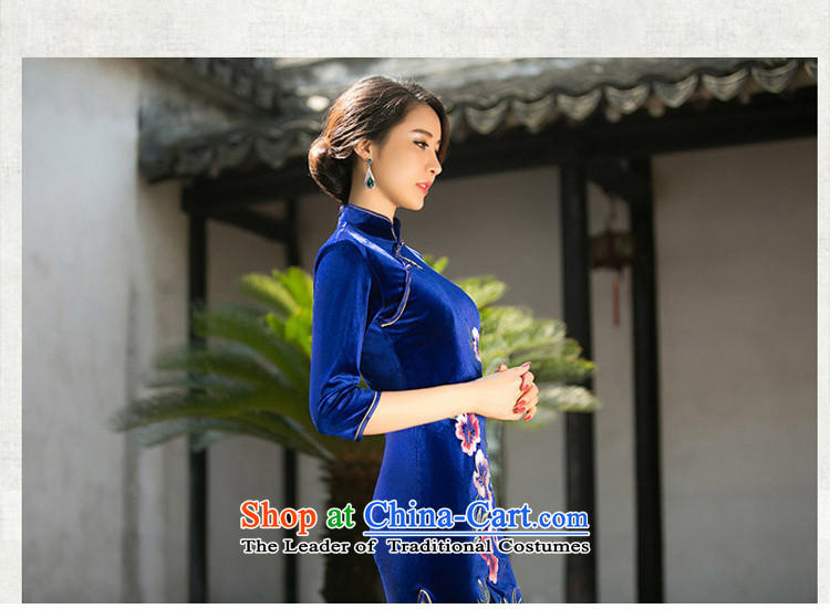The print language rong new 歆 fall inside the daily improved Sau San short embroidery cheongsam cheongsam dress mother retro scouring pads fitted dresses QD146-8 black S picture, prices, brand platters! The elections are supplied in the national character of distribution, so action, buy now enjoy more preferential! As soon as possible.