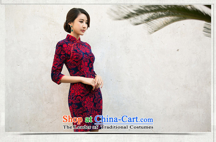 The Cayman- 2015 new 歆) improved daily cheongsam dress the fall in the number of older qipao qipao velvet dresses dress ZA 078 red L picture, prices, brand platters! The elections are supplied in the national character of distribution, so action, buy now enjoy more preferential! As soon as possible.