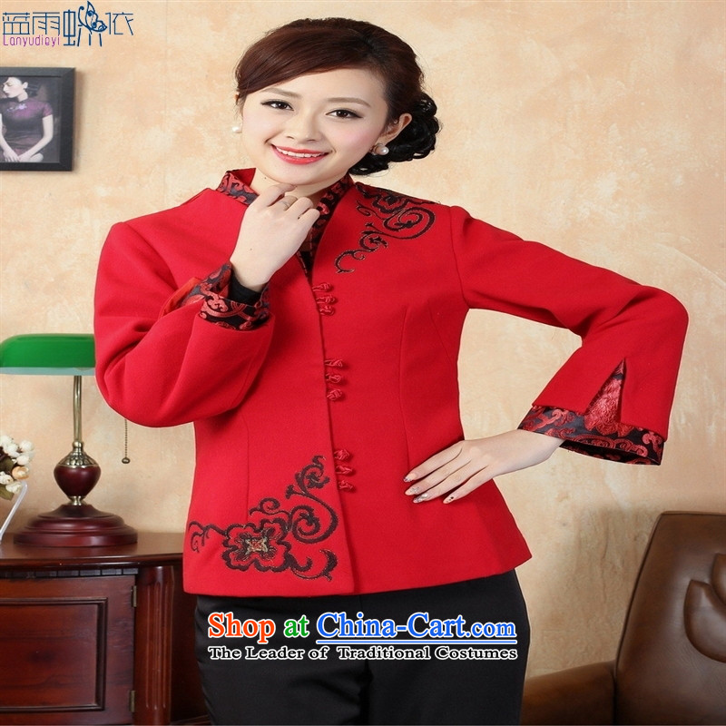 Tang Dynasty Tang dynasty qipao robe red?XL