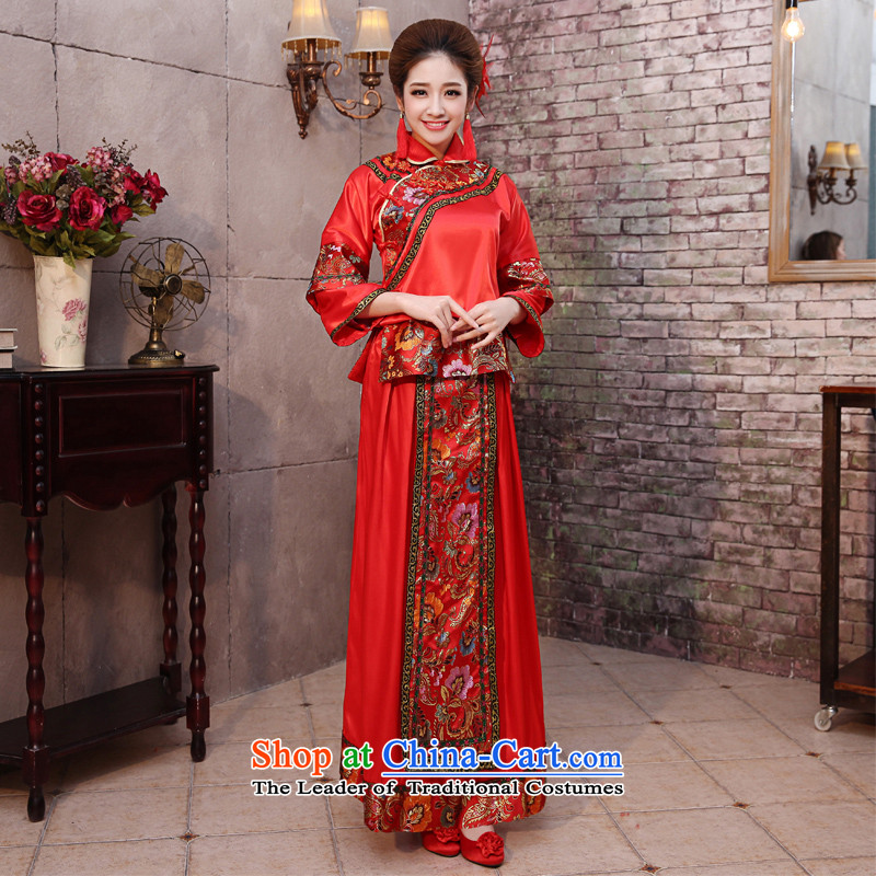 Impression bows services 2015 Summer new marriages red dress bows to Chinese style wedding dresses Sau Wo service long-sleeved longfeng use retro wedding dresses , pregnant women, starring impression shopping on the Internet has been pressed.