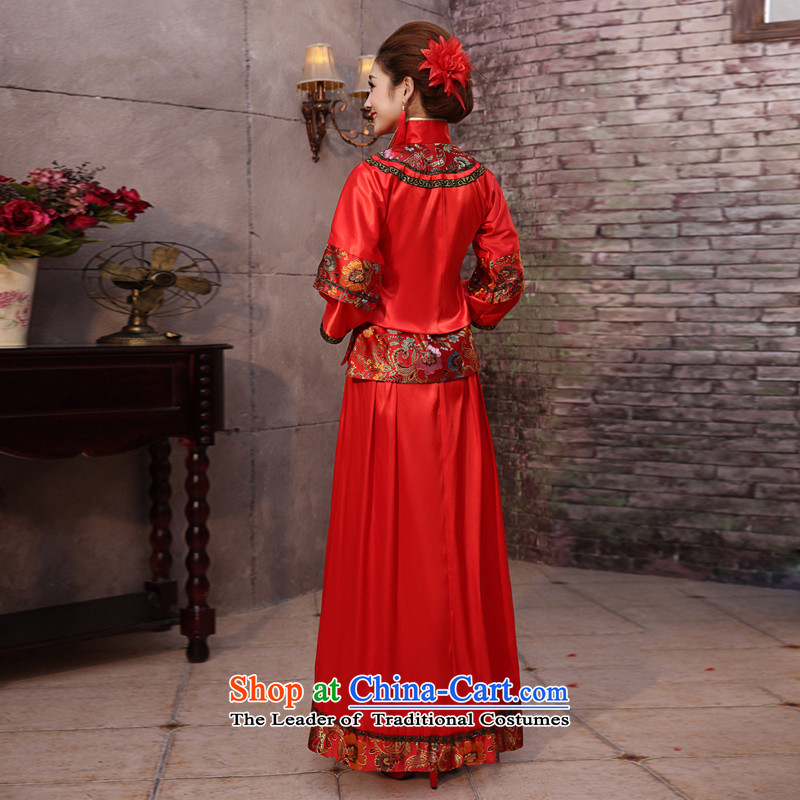 Impression bows services 2015 Summer new marriages red dress bows to Chinese style wedding dresses Sau Wo service long-sleeved longfeng use retro wedding dresses , pregnant women, starring impression shopping on the Internet has been pressed.