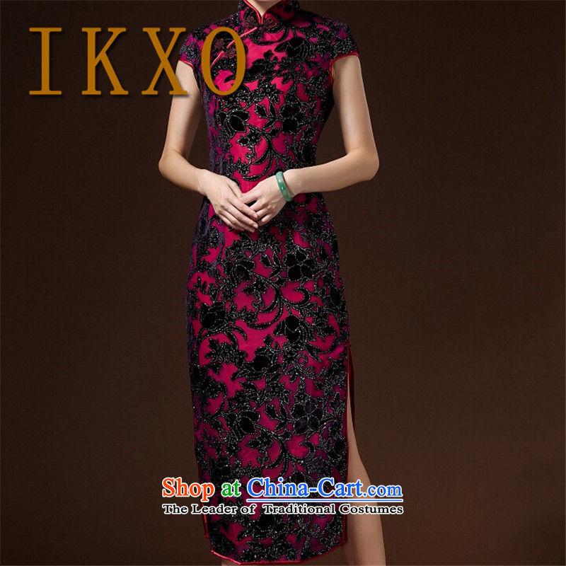 Summer 2015 new IKXO Ms. stylish comfort ramp short-sleeved gown low on women's dresses suit XL,IKXO,,, shopping on the Internet