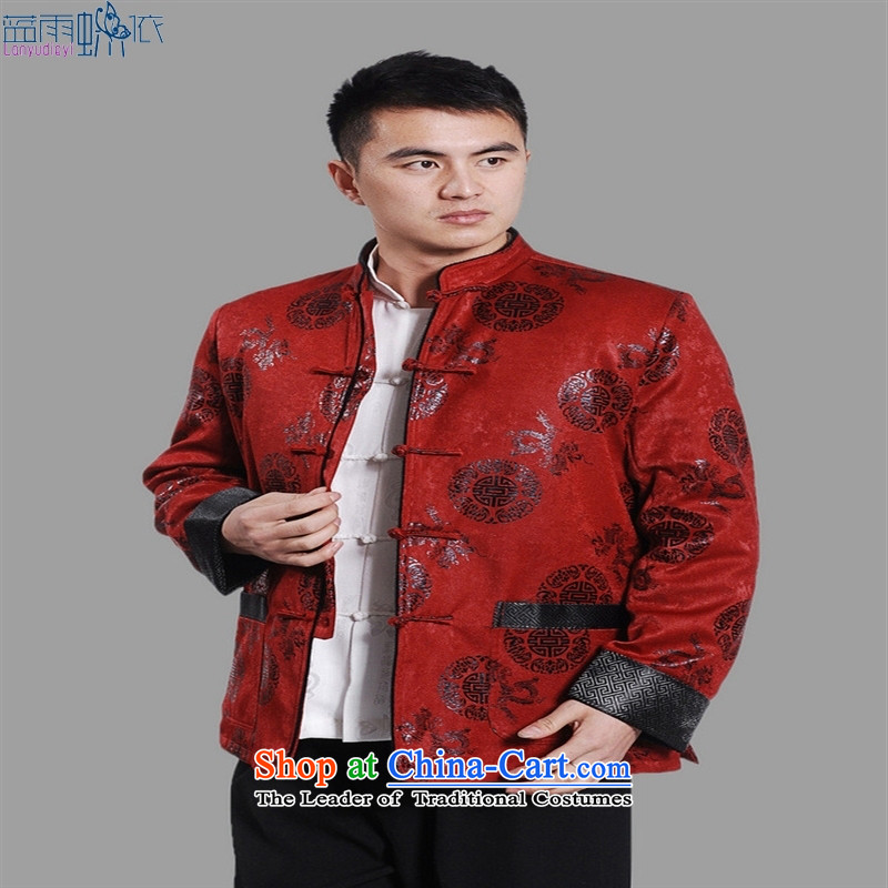 Tang Dynasty Chinese robe M0045-a robe dark red , L, blue rain butterfly according to , , , shopping on the Internet