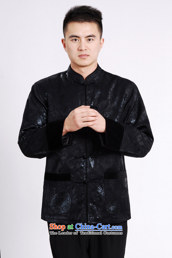 Tang Blouses Chinese men and Tang dynasty  M0037-b dark blue XXXL picture, prices, brand platters! The elections are supplied in the national character of distribution, so action, buy now enjoy more preferential! As soon as possible.