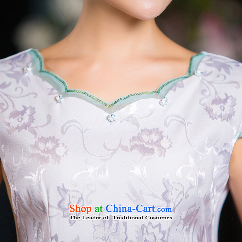 The question of the new 2015 歆, omelet qipao summer for short qipao lace cheongsam dress cheongsam dress QD031 improved day-to-L, ink 歆 MOXIN (shopping on the Internet has been pressed.)