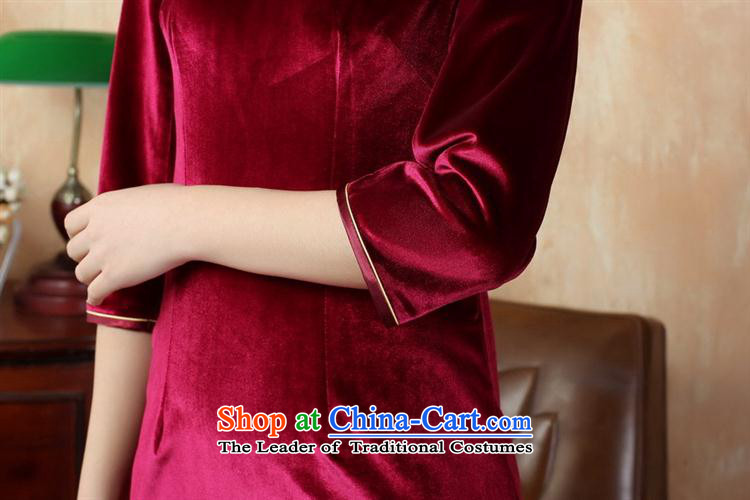 Tang dynasty qipao T0001 new pure color and the Stretch Wool qipao seven gold cuff wine red XL Photo, prices, brand platters! The elections are supplied in the national character of distribution, so action, buy now enjoy more preferential! As soon as possible.