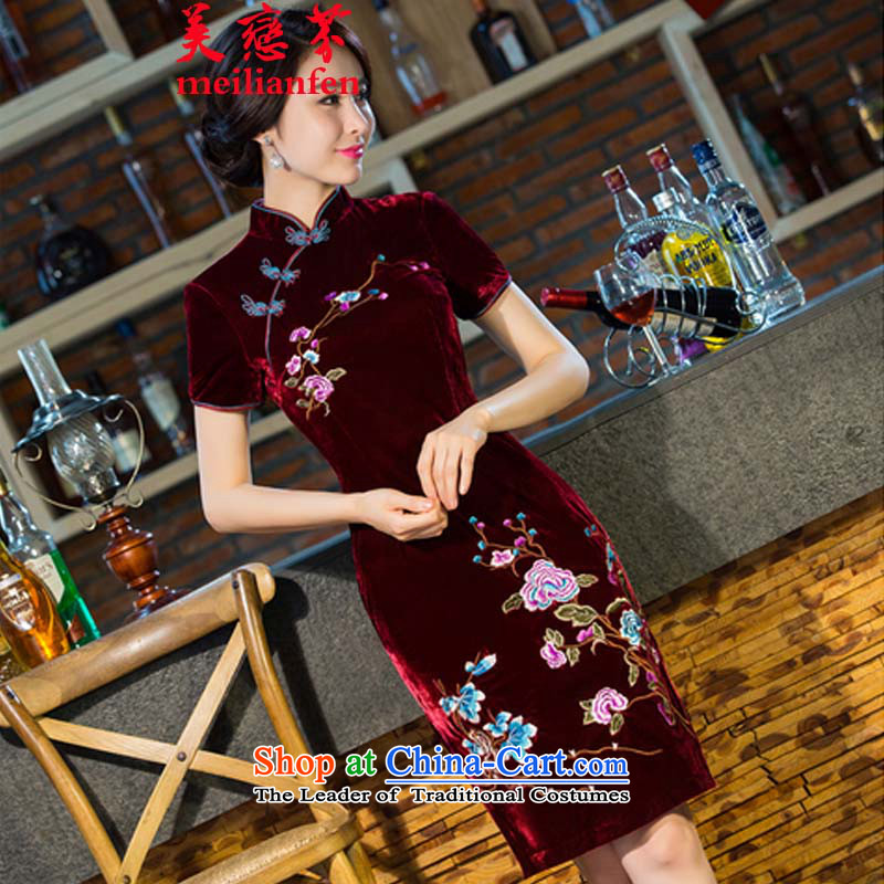 The United States Land Law,   D new women's mother Kim scouring pads retro wedding dresses evening dress cheongsam dress improved NC321-4_9037 green M American land law (meilianfen) , , , shopping on the Internet