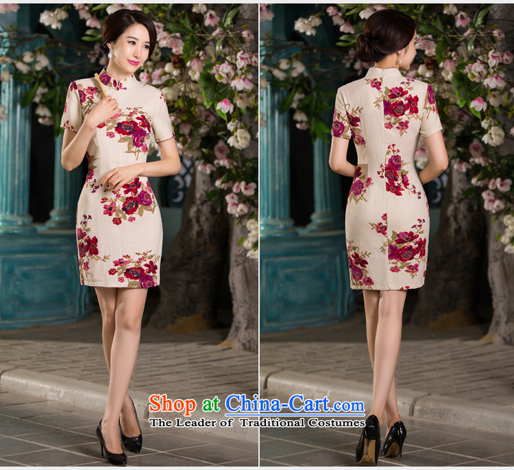 Sato Log?qipao Summer 2015 new stylish improved cheongsam dress linen retro short-sleeved qipao Sau San NC3219026 SAMUI RED M picture, prices, brand platters! The elections are supplied in the national character of distribution, so action, buy now enjoy more preferential! As soon as possible.