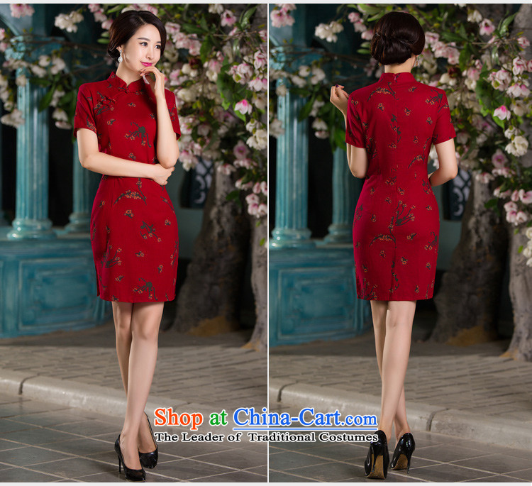 Sato Log?qipao Summer 2015 new stylish improved cheongsam dress linen retro short-sleeved qipao Sau San NC3219026 SAMUI RED M picture, prices, brand platters! The elections are supplied in the national character of distribution, so action, buy now enjoy more preferential! As soon as possible.