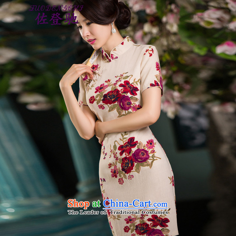 Sato Log?qipao Summer 2015 new stylish improved cheongsam dress linen retro short-sleeved qipao Sau San NC3219026 SAMUI RED M Sato Log?ZUODENGCHI) , , , shopping on the Internet