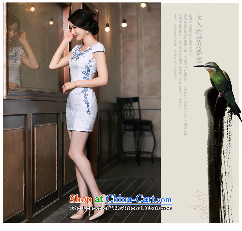 Sato Log? 2015 summer gown improved female cheongsam dress retro-day short of Sau San qipao gown NC3219035 blue flowers XL Photo, prices, brand platters! The elections are supplied in the national character of distribution, so action, buy now enjoy more preferential! As soon as possible.