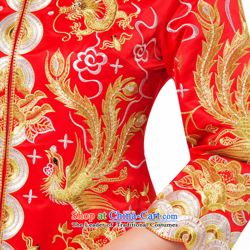 Stephen dream woven Longfeng Yat also use Chinese Dress brides skirt bows chief qipao Summer Wedding Gown retro-Hi Services 2015 New Red M Yat Leung dream woven shopping on the Internet has been pressed.
