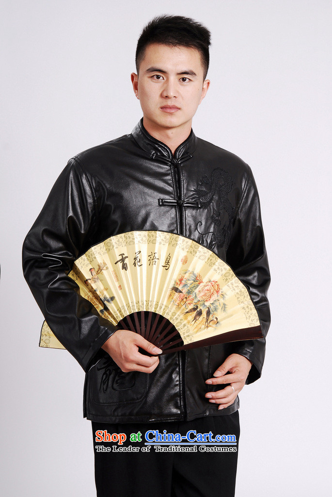Tang Dynasty Chinese men's leather jacket M0041-a Black XL Photo, prices, brand platters! The elections are supplied in the national character of distribution, so action, buy now enjoy more preferential! As soon as possible.