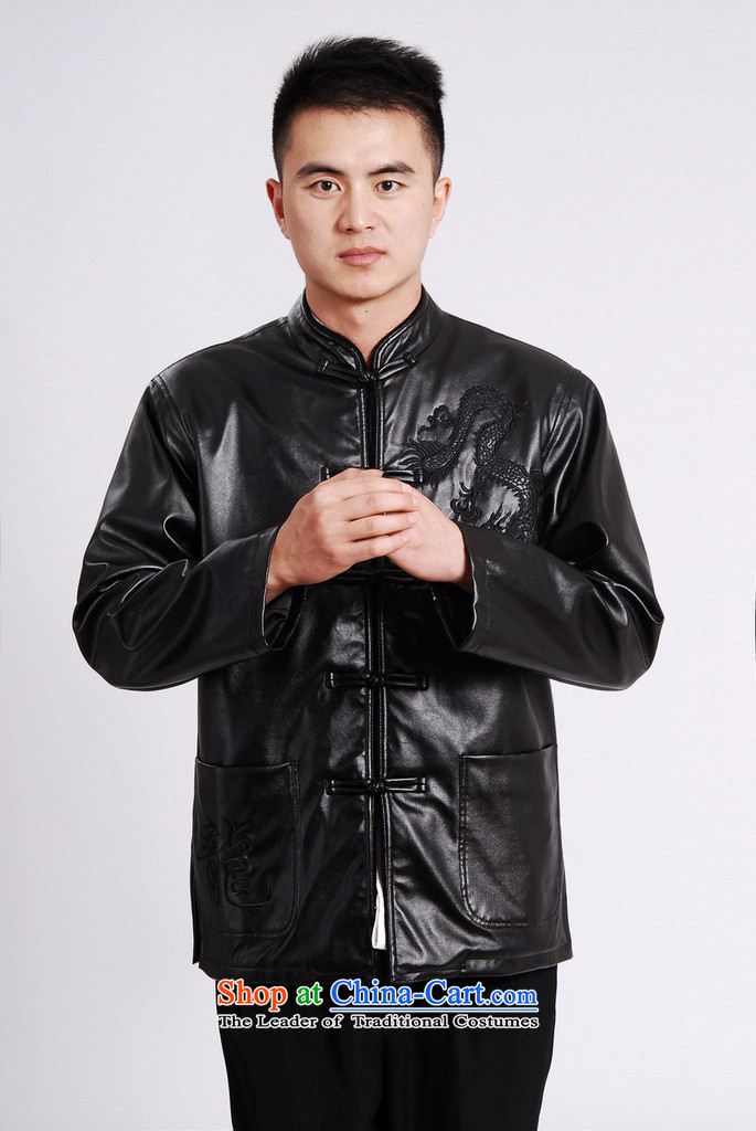 Tang Dynasty Chinese men's leather jacket M0041-a Black XL Photo, prices, brand platters! The elections are supplied in the national character of distribution, so action, buy now enjoy more preferential! As soon as possible.