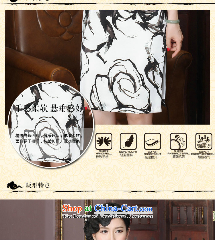 It New Silk Cheongsam dress Chinese ink painting collar herbs extract improvement long gown of Qipao 3XL xi photo, prices, brand platters! The elections are supplied in the national character of distribution, so action, buy now enjoy more preferential! As soon as possible.