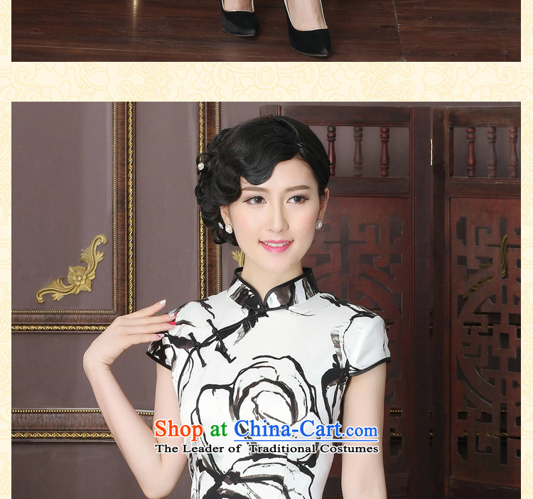 It New Silk Cheongsam dress Chinese ink painting collar herbs extract improvement long gown of Qipao 3XL xi photo, prices, brand platters! The elections are supplied in the national character of distribution, so action, buy now enjoy more preferential! As soon as possible.