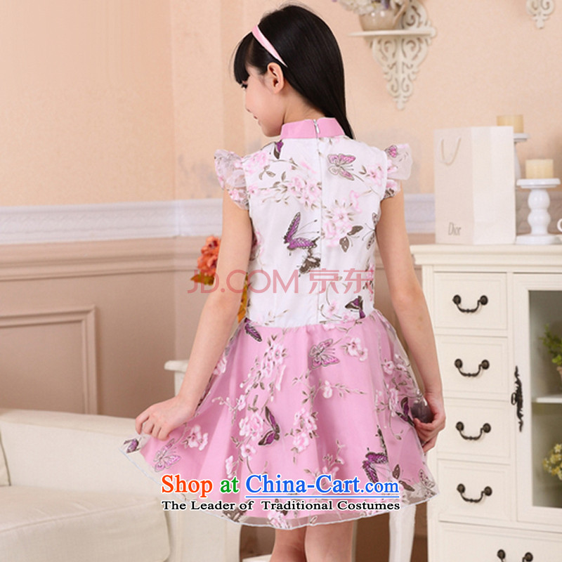 In line cloud children improved cheongsam dress with Chinese girls dresses cuff children's programs costumes and overflew cuff dress MT51322 Heather 120cm, stake line (youthinking cloud) , , , shopping on the Internet