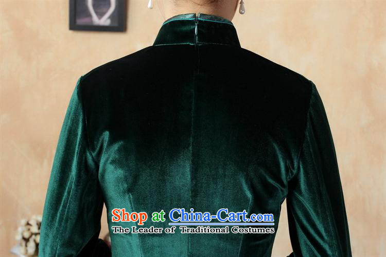 Tang dynasty qipao Td0005-c New Pure color and the Stretch Wool qipao seven gold cuff green XL Photo, prices, brand platters! The elections are supplied in the national character of distribution, so action, buy now enjoy more preferential! As soon as possible.