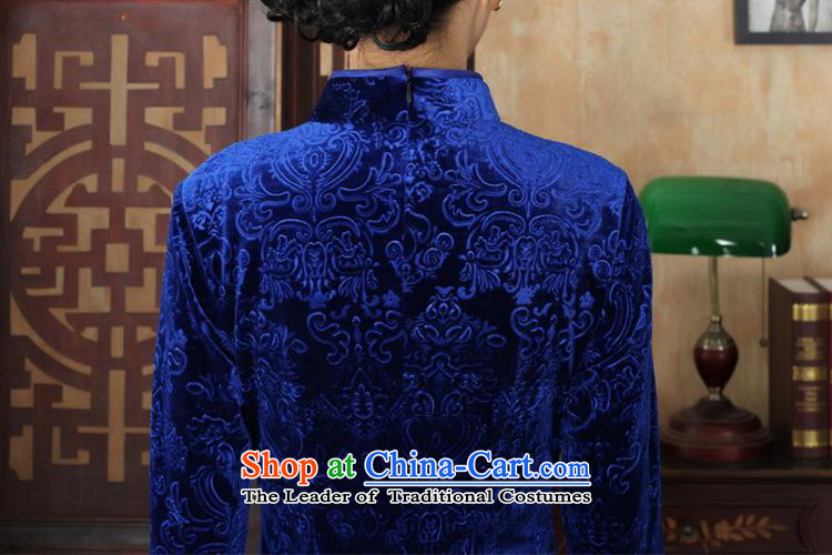 Tang dynasty qipao TD00039 new pure color and the Stretch Wool qipao seven gold blue XXL pictures cuff, prices, brand platters! The elections are supplied in the national character of distribution, so action, buy now enjoy more preferential! As soon as possible.