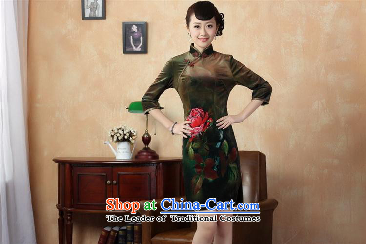 Tang Dynasty qipao TD0002 Stretch Wool poster stylish Kim in classic short-sleeved qipao army green L picture, prices, brand platters! The elections are supplied in the national character of distribution, so action, buy now enjoy more preferential! As soon as possible.