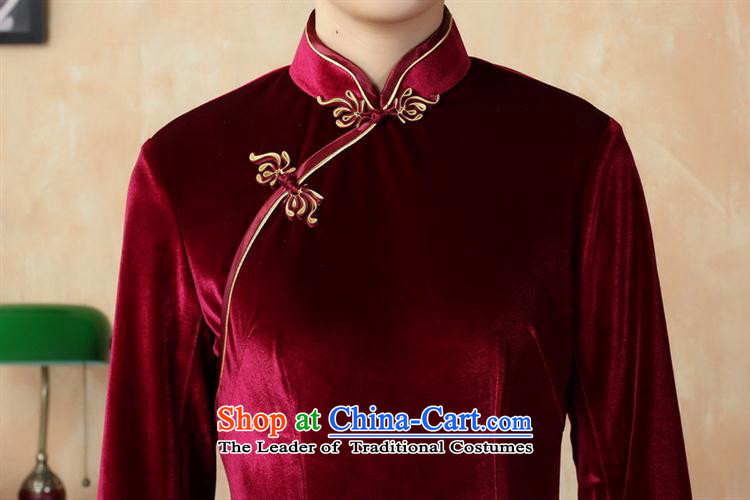 Tang dynasty qipao TD0005 new pure color and the Stretch Wool qipao seven really cuff wine red XXXL picture, prices, brand platters! The elections are supplied in the national character of distribution, so action, buy now enjoy more preferential! As soon as possible.