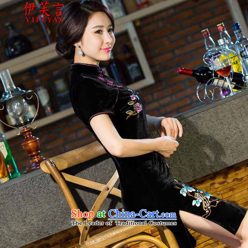The case of the 2015 new moms wedding Kim scouring pads retro dresses cheongsam dress improved skirt the Commission 90 Green S, of the statement (YIFUYAN) , , , shopping on the Internet