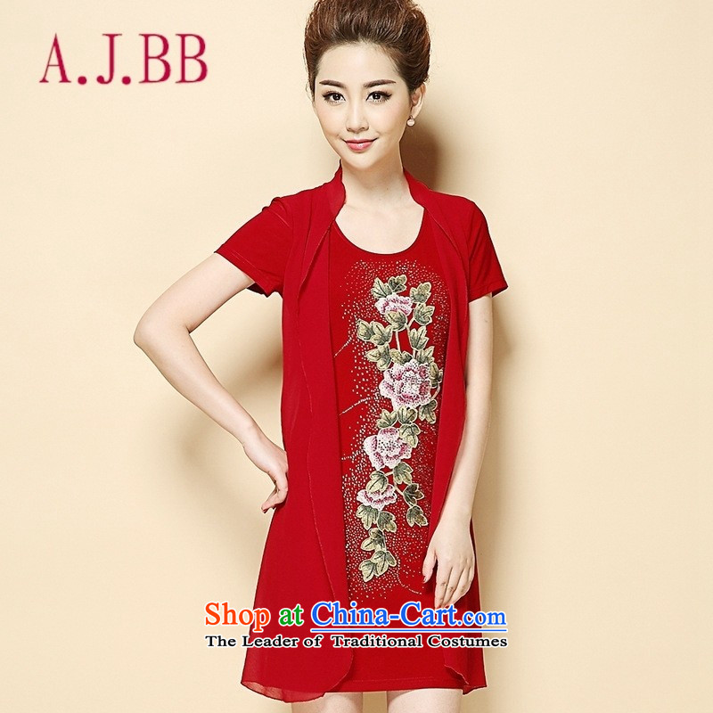 Vpro only during summer clothing stylish wedding feast for the wedding-dress embroidery large load middle-aged chiffon dresses red M,A.J.BB,,, shopping on the Internet
