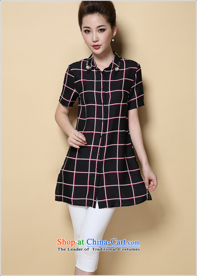 Only the 2015 summer attire vpro long latticed shirt short-sleeved shirt and leisure female thick MM loose clothes with white L picture, prices, brand platters! The elections are supplied in the national character of distribution, so action, buy now enjoy more preferential! As soon as possible.